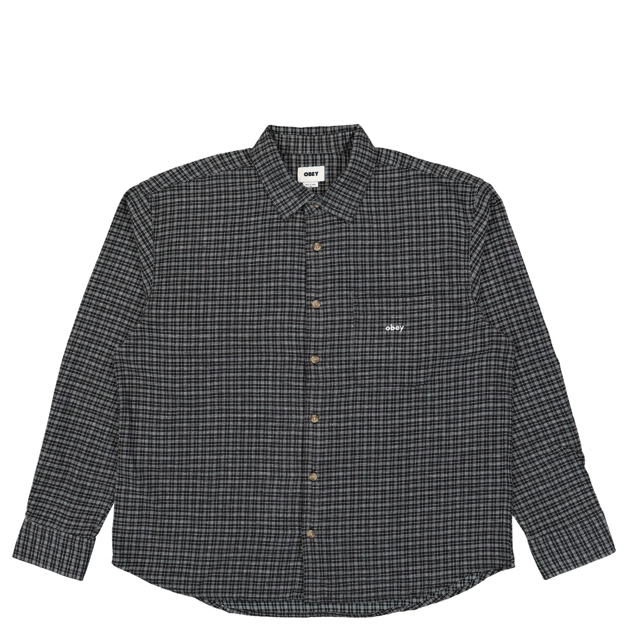 Shirts^Obey Bigwig Knox Woven BlackMulti