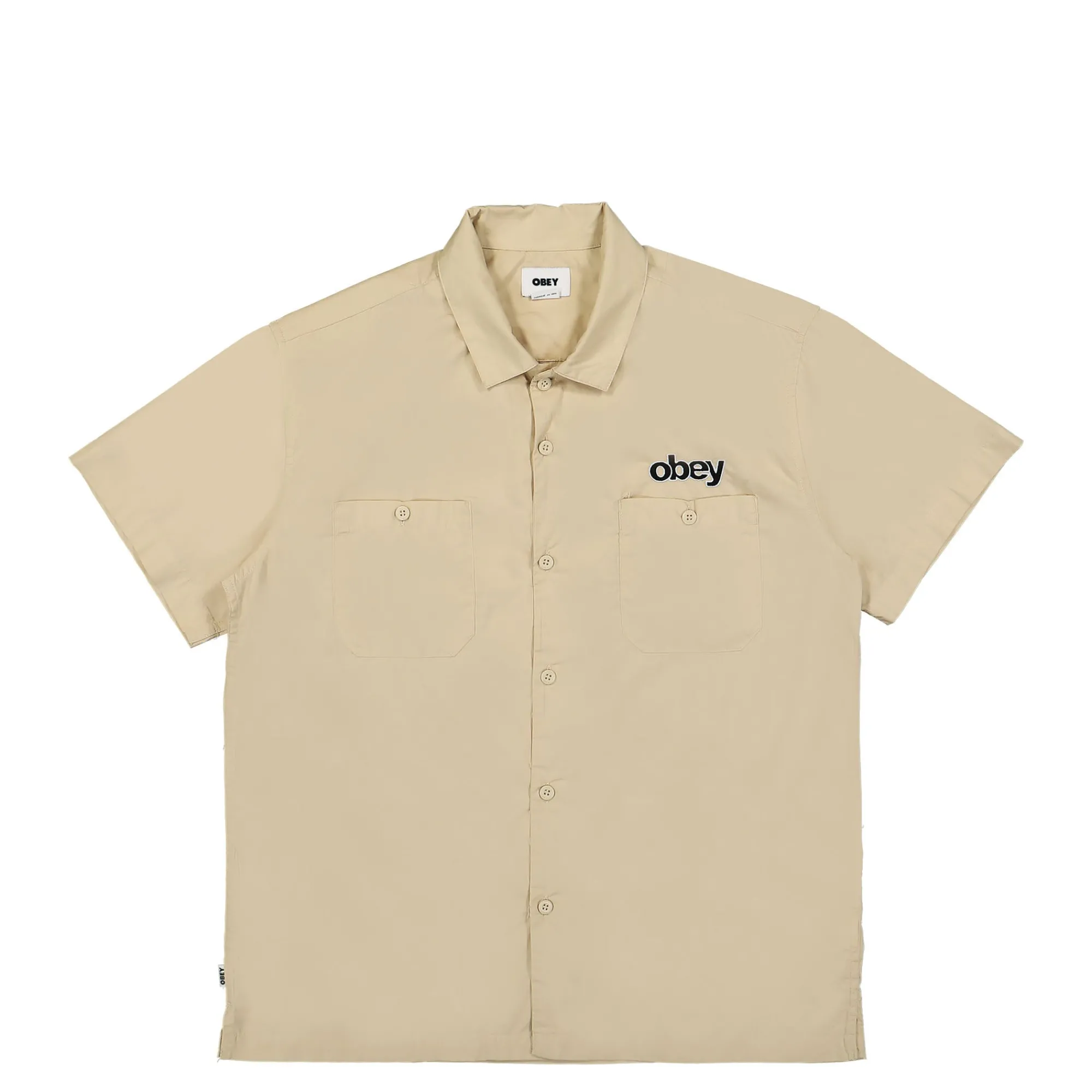 Shirts^Obey Clock in Woven Shirt Clay