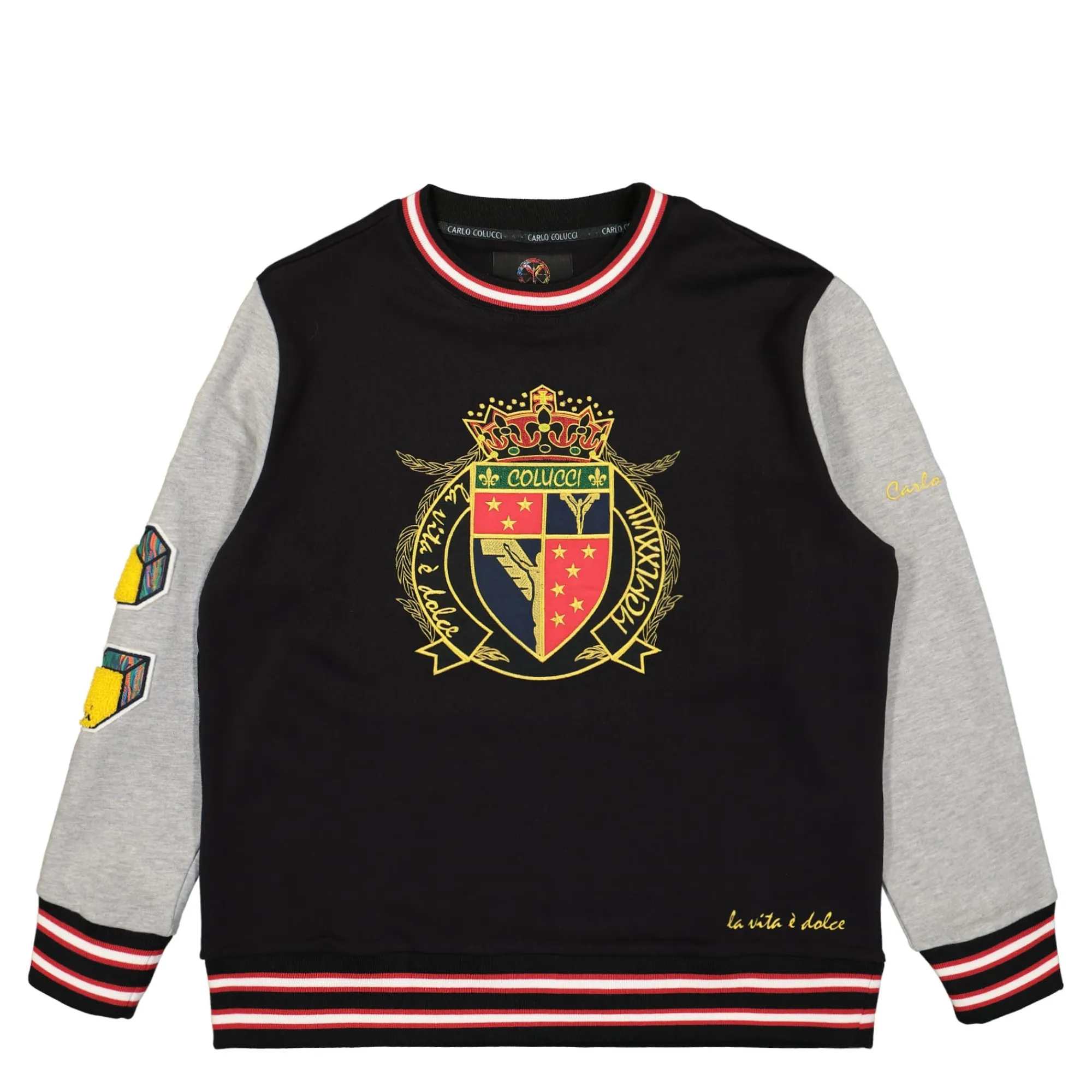 Sweatshirts & Hoodies^Carlo Colucci College Sweatshirt Black