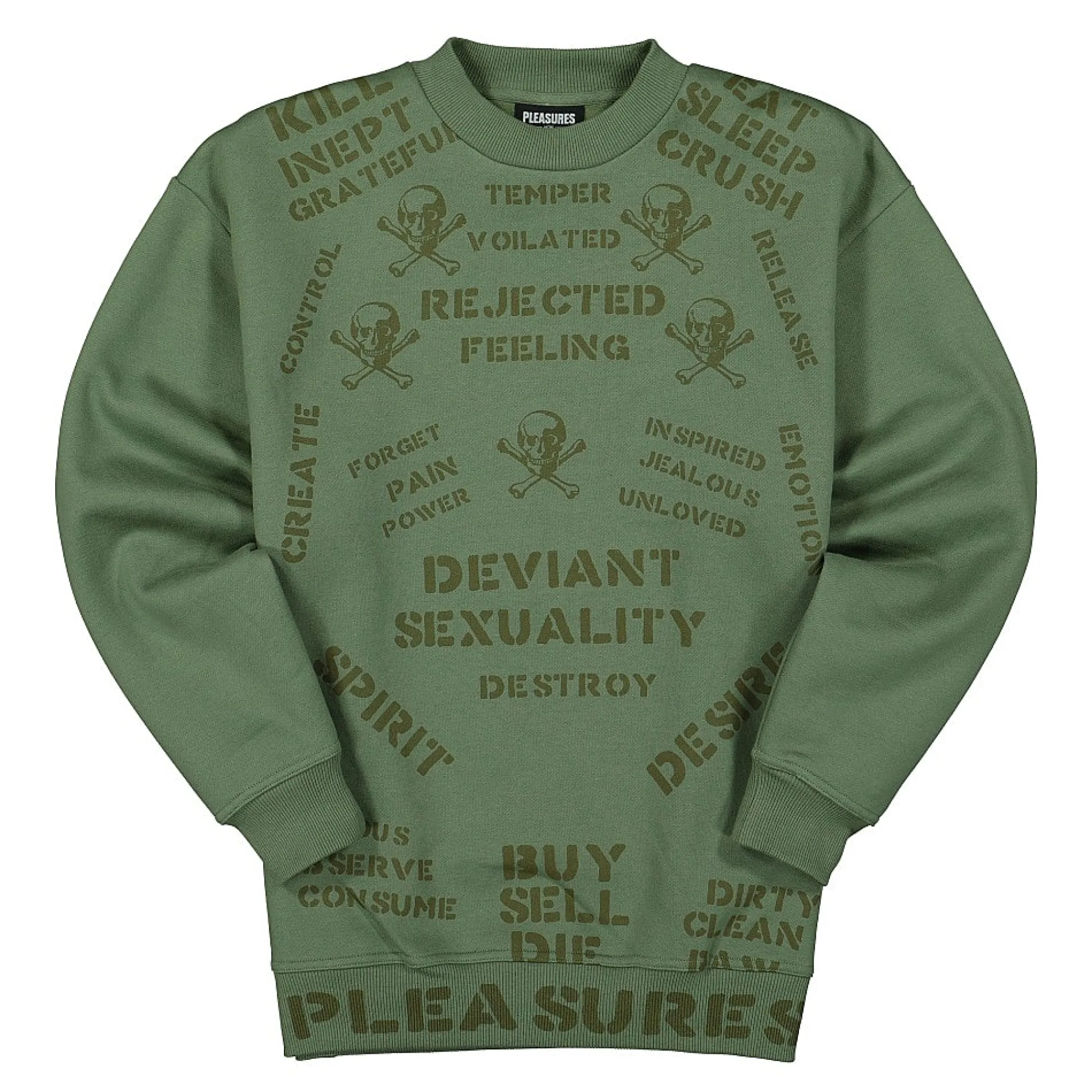 Sweatshirts & Hoodies^Pleasures Crush Crewneck Sweatshirt Army