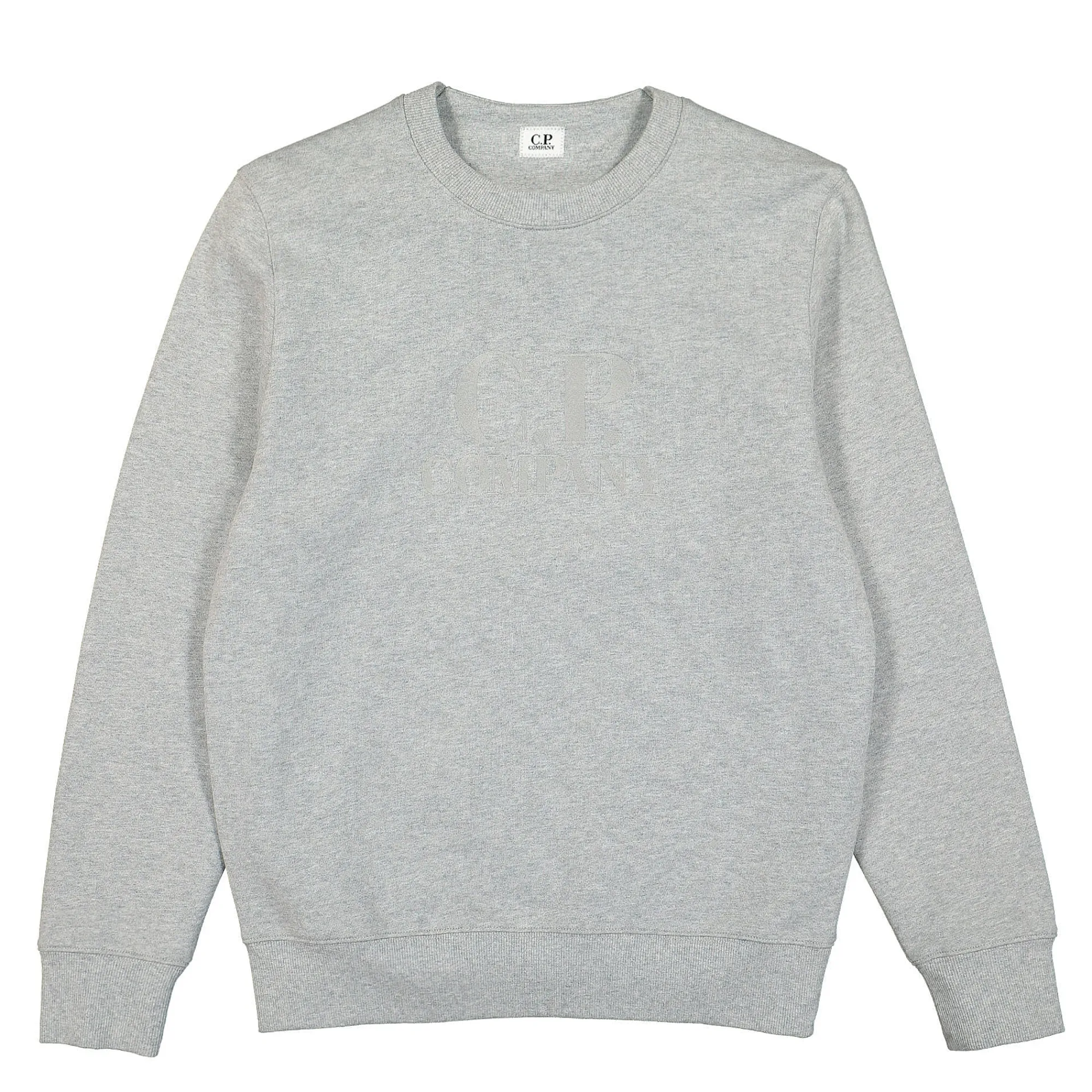 Sweatshirts & Hoodies^C.P. Company Diagonal Raised Fleece Logo Sweatshirt GreyMelange