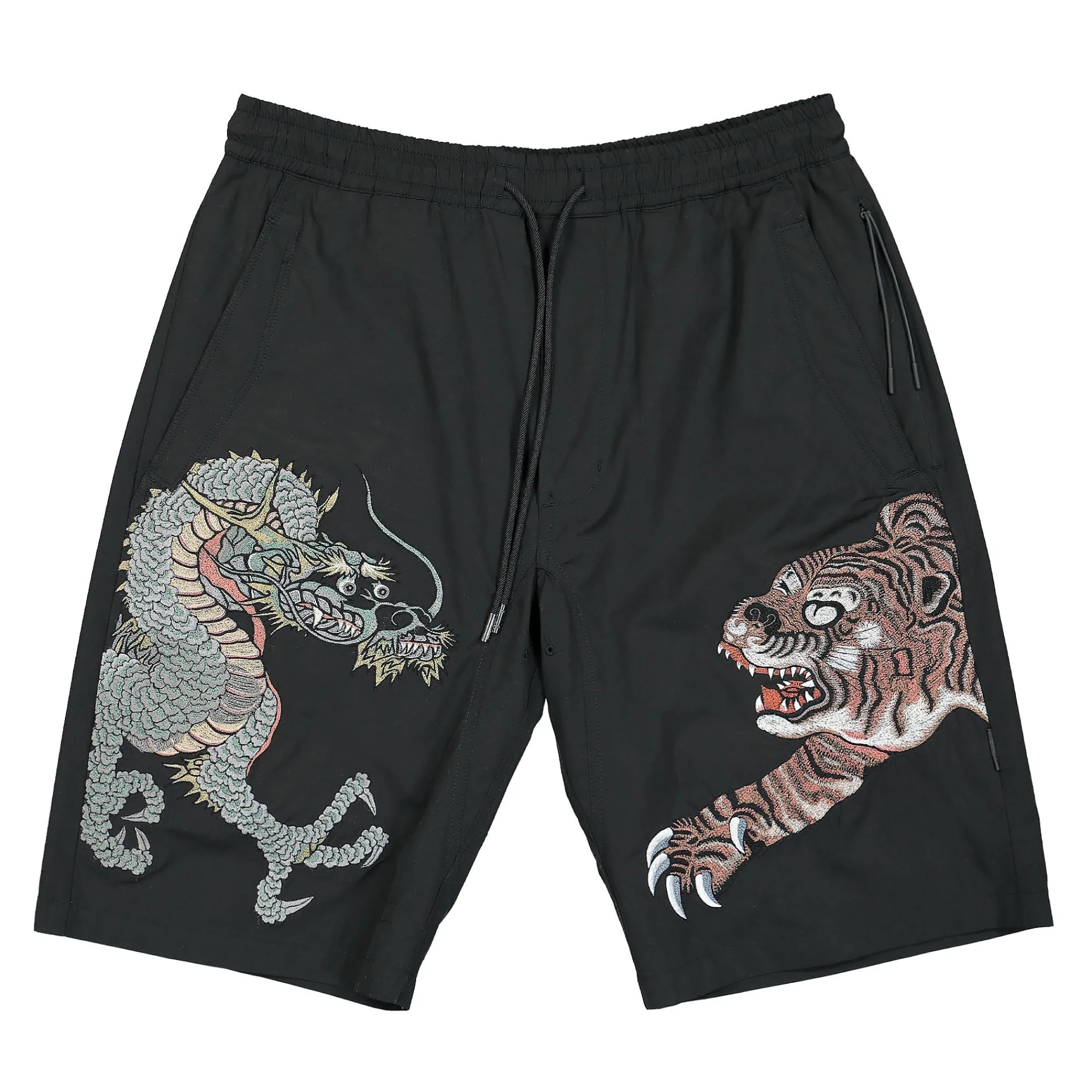 Pants & Shorts^Maharishi Dragon & Tiger Trackshorts Black