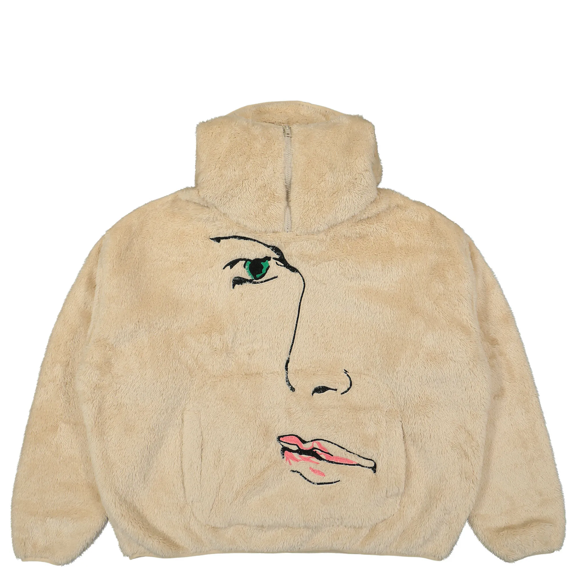 Sweatshirts & Hoodies^Kidsuper Studios Embroidered Fleece 3/4 Zip Cream