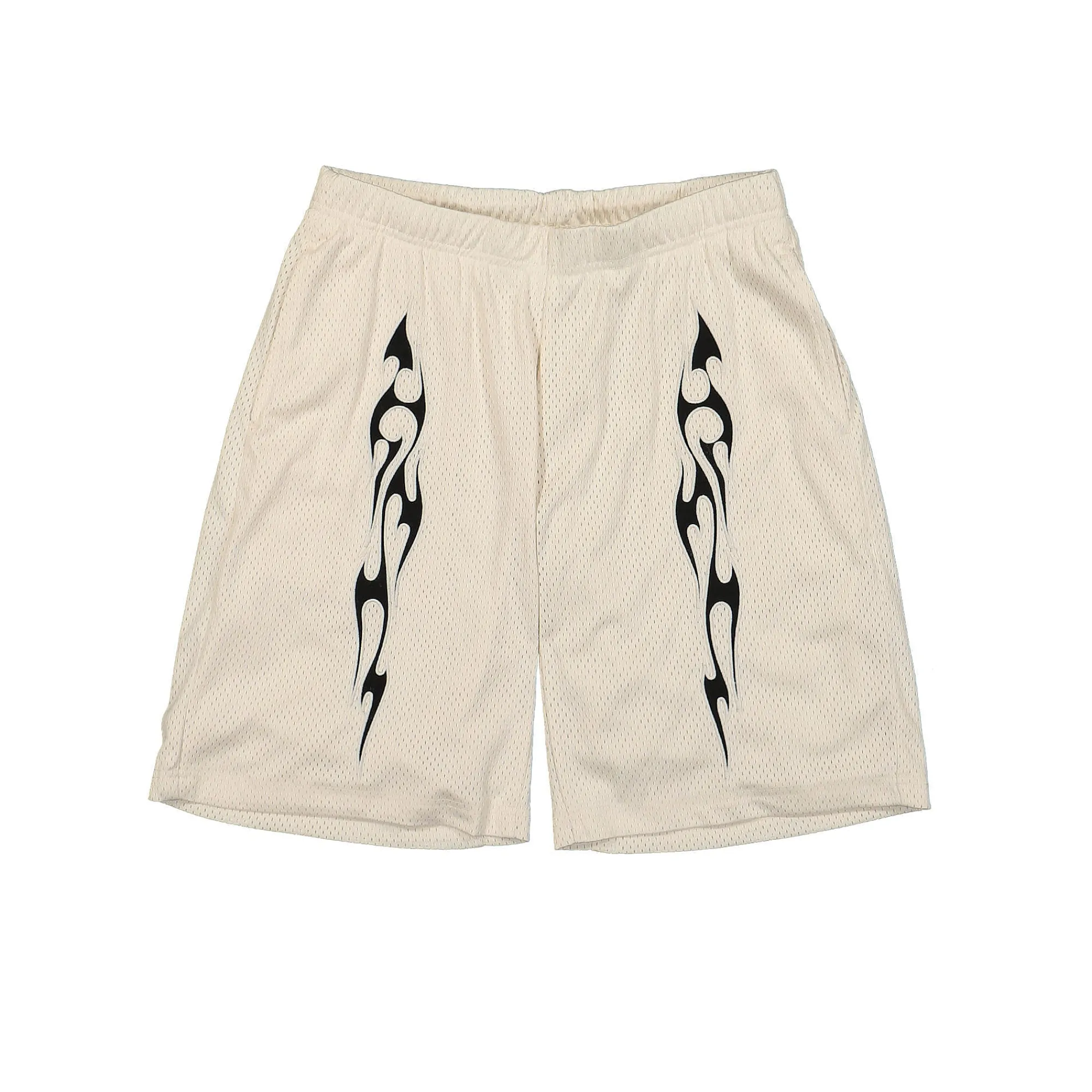 Pants & Shorts^Pleasures Flame Mesh Shorts OffWhite