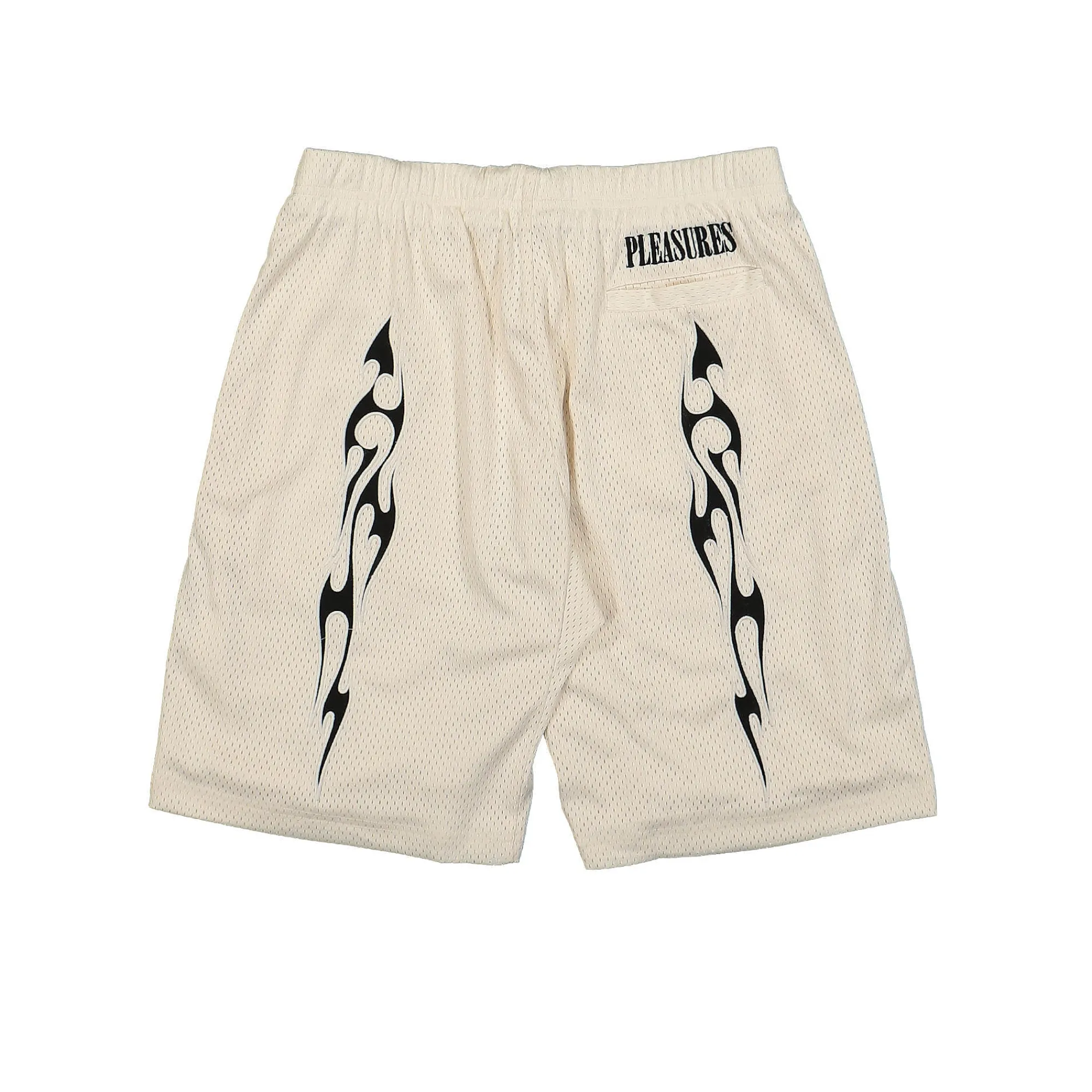 Pants & Shorts^Pleasures Flame Mesh Shorts OffWhite