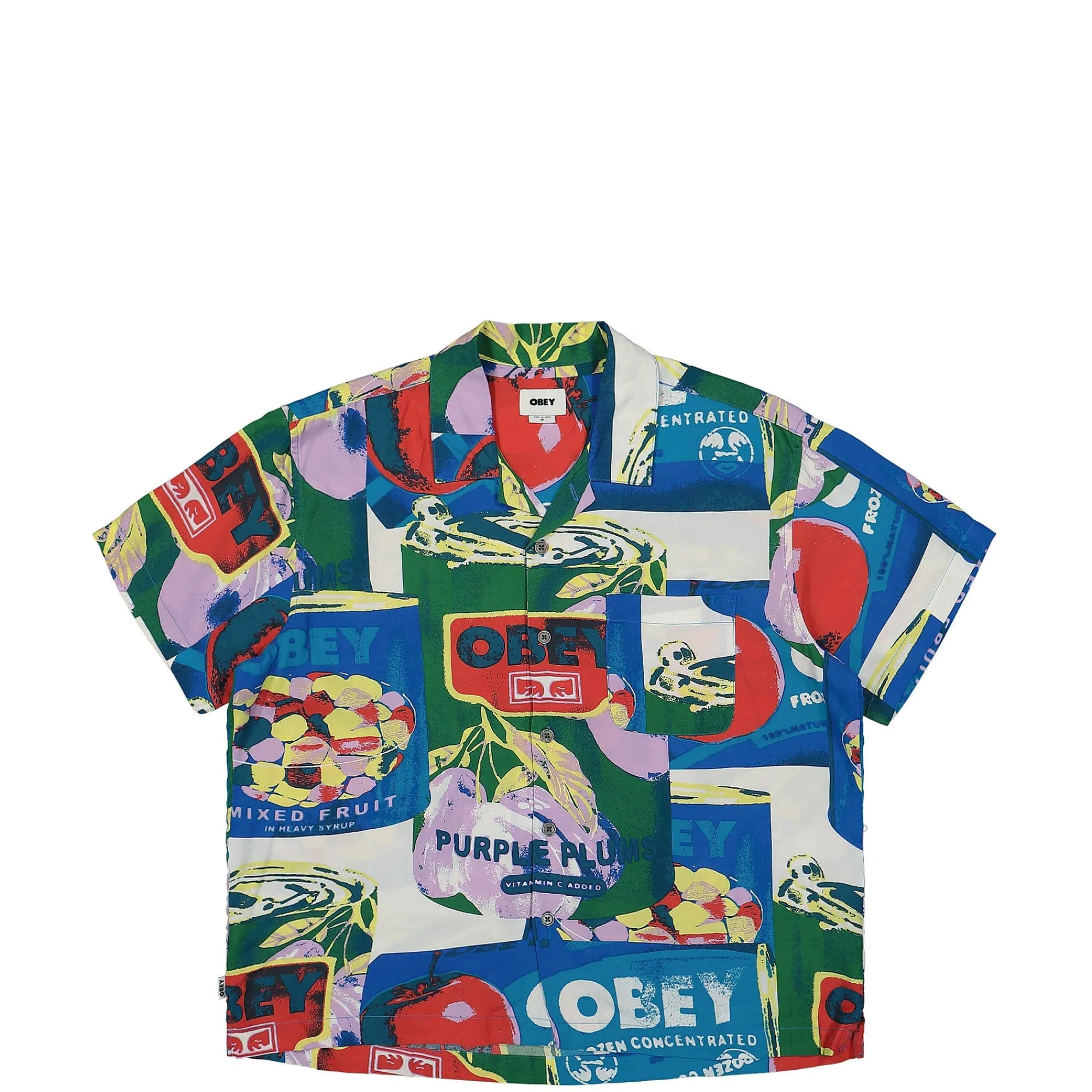 Shirts^Obey Fruit Cans Woven BlackMulti