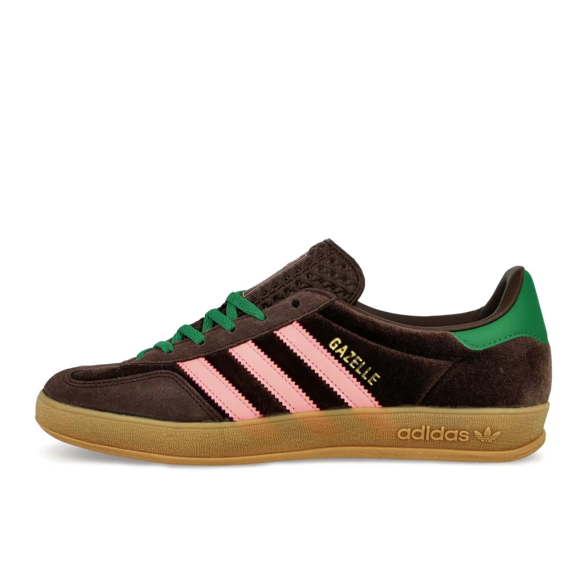 Low Tops | The Classics^adidas Gazelle Indoor W DarkBrown/GlowPink/CourtGreen