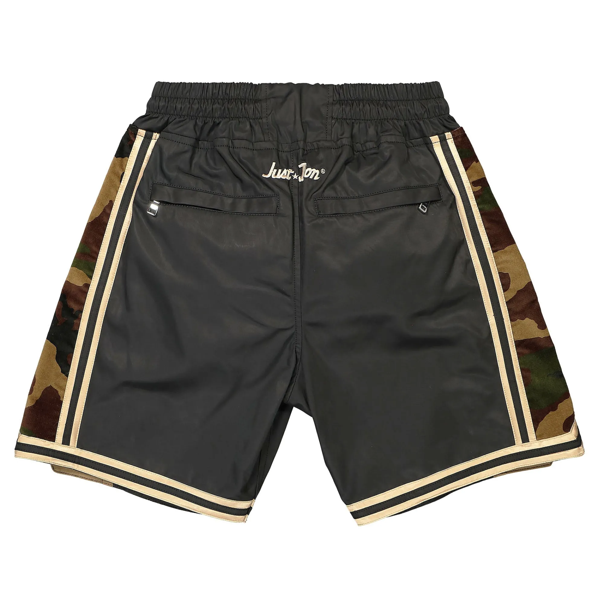 Pants & Shorts^Just Don Memory Taffetas Short Black/Camouflage