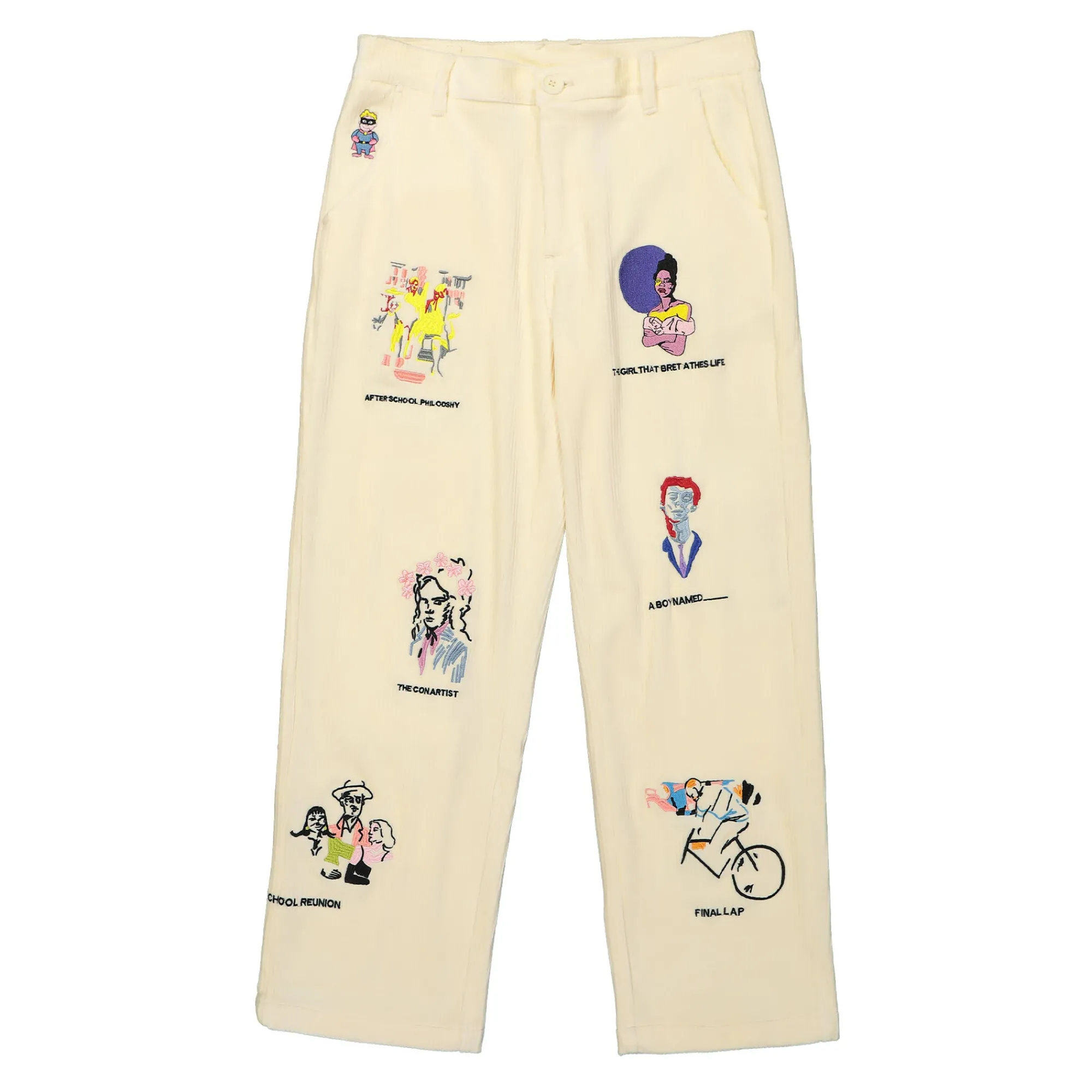 Pants & Shorts^Kidsuper Studios Museum Embroidered Cord Pants Cream