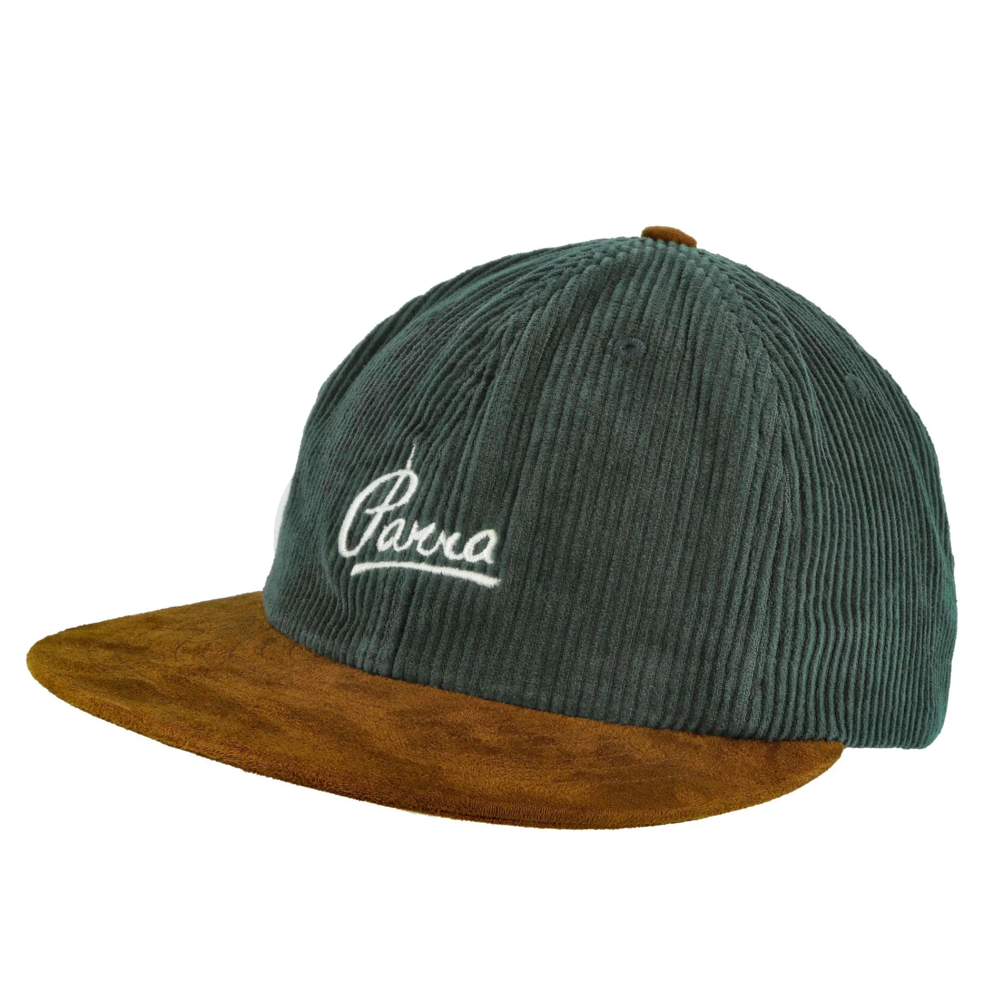 Caps, Hats & Beanies | Caps, Hats & Beanies^Parra Painters Script Corduroy 6 Panel Hat PineGreen