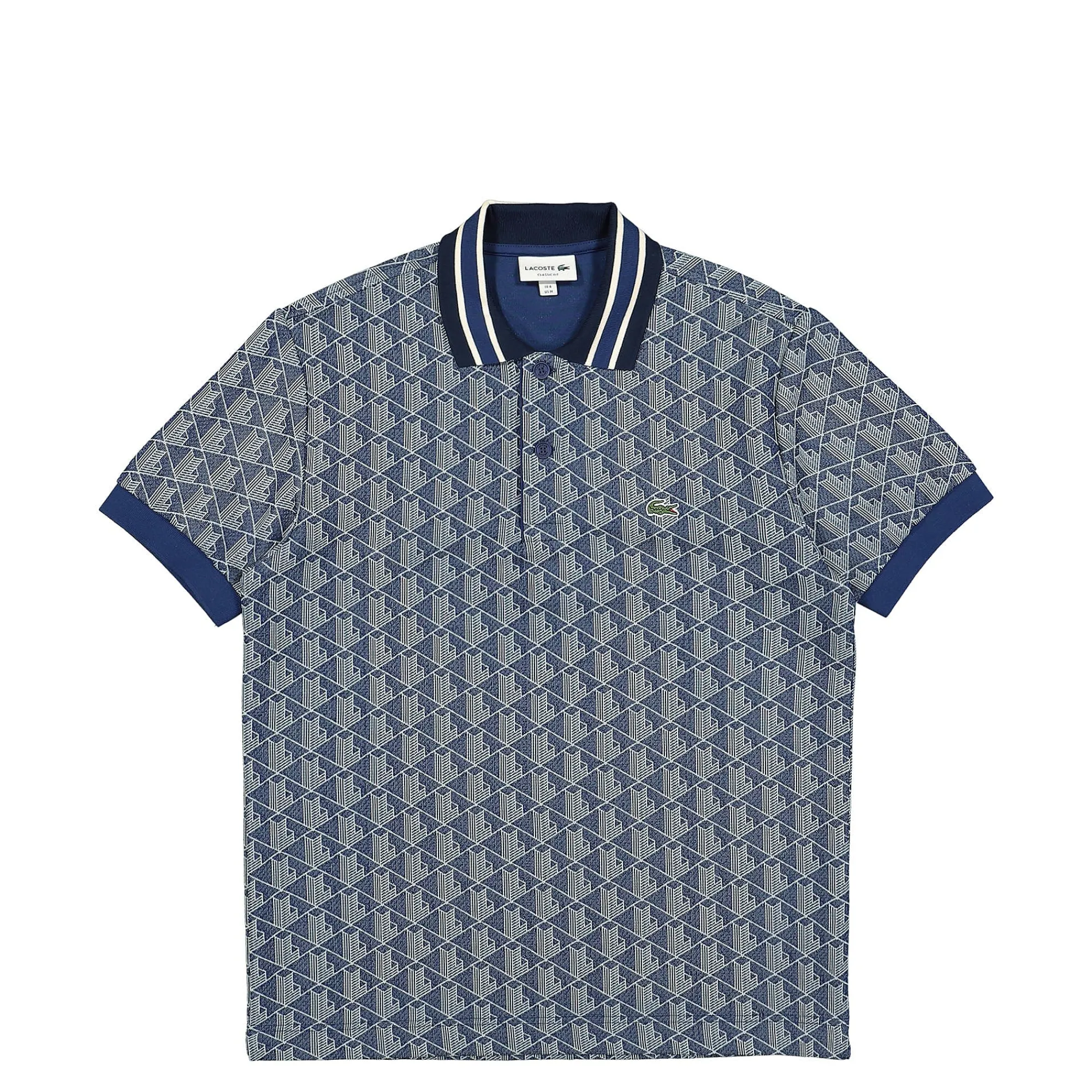 T-Shirts & Long Sleeves^Lacoste Paris Jacquard Monogram Poloshirt Navy/White