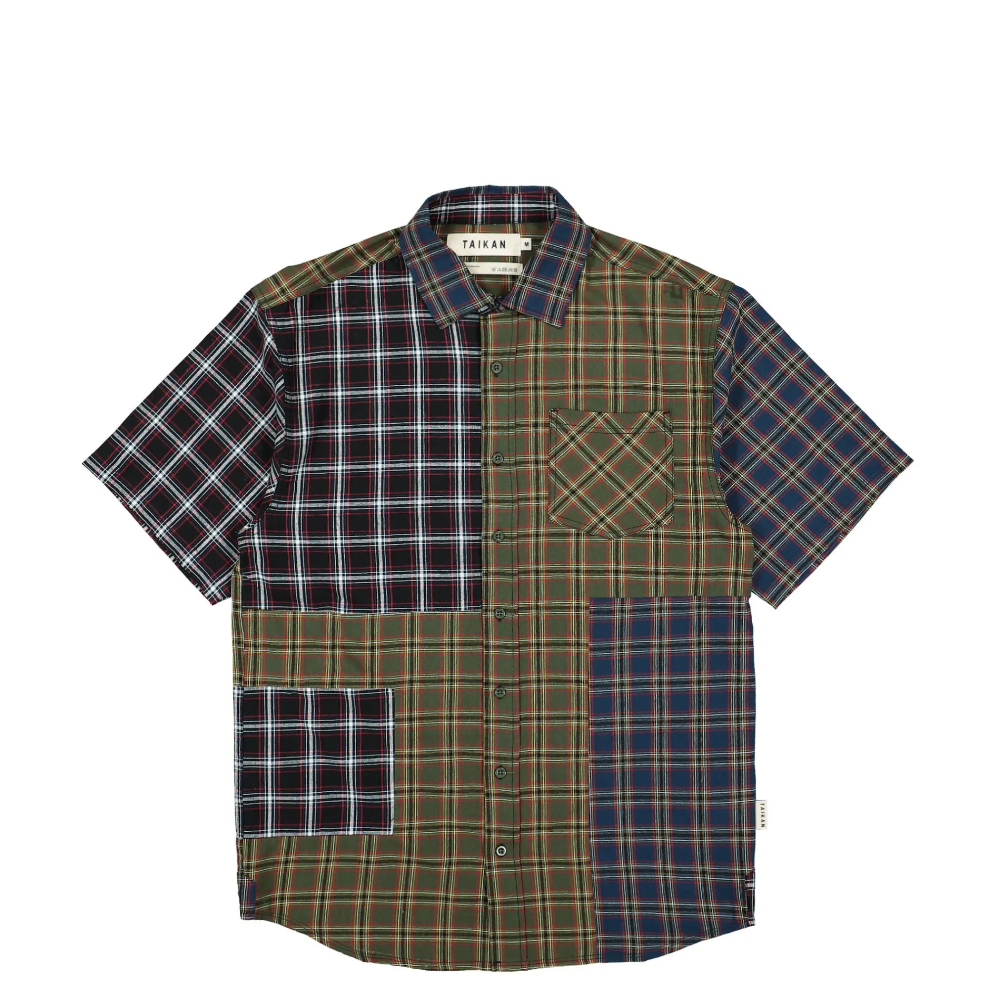 Shirts^Taikan Patchwork S/S Shirt OlivePlaid