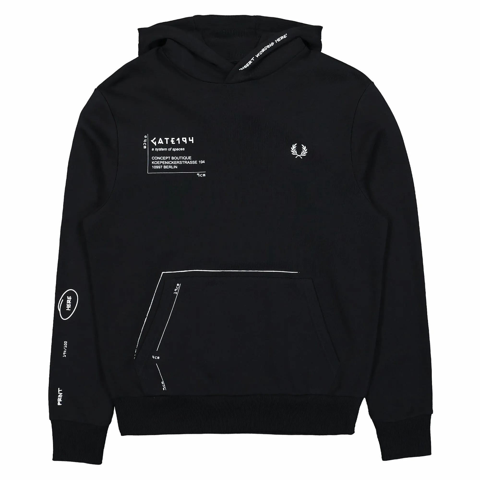 Sweatshirts & Hoodies^Fred Perry Printed Hooded Sweatshirt Black