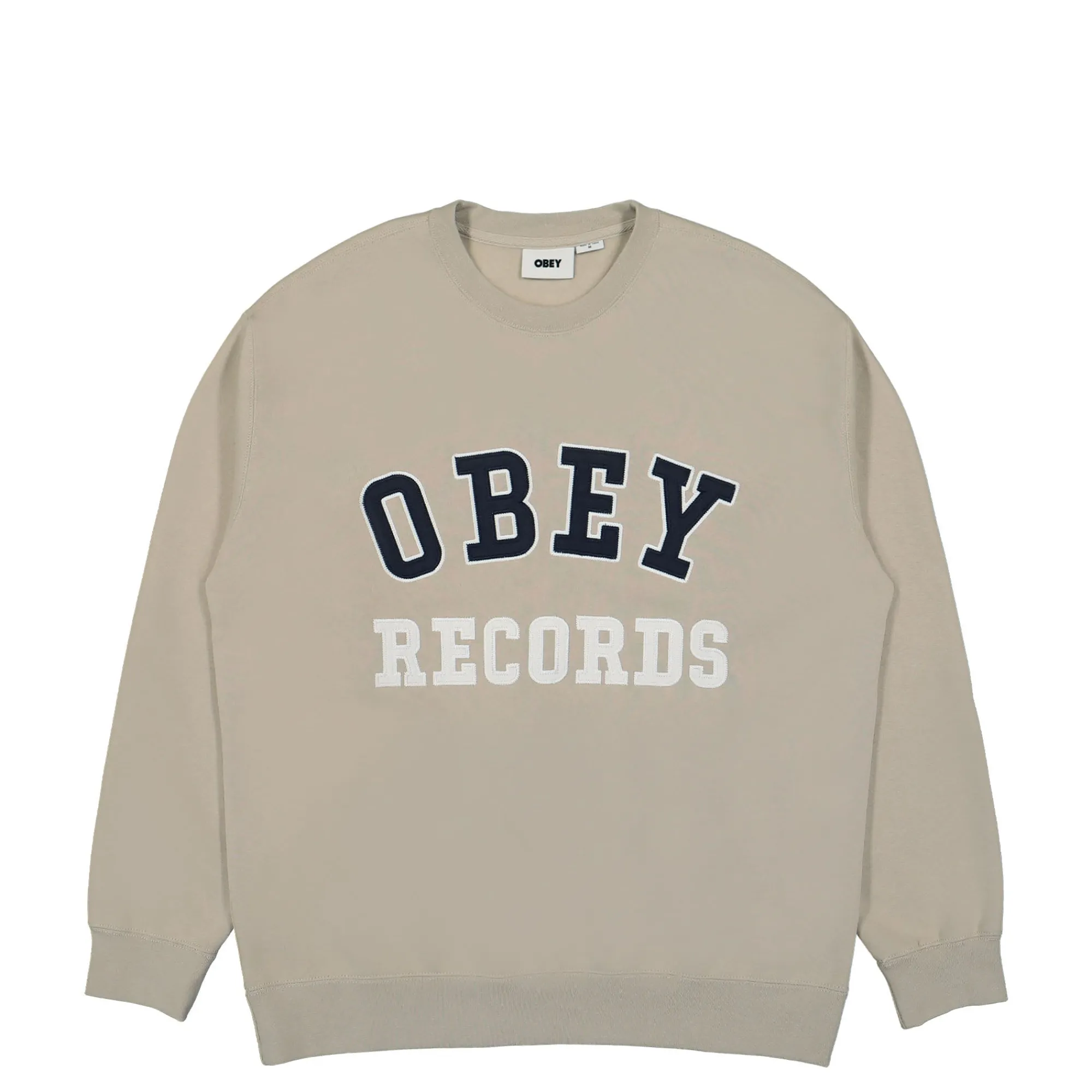 Sweatshirts & Hoodies^Obey Records Crew SilverGrey