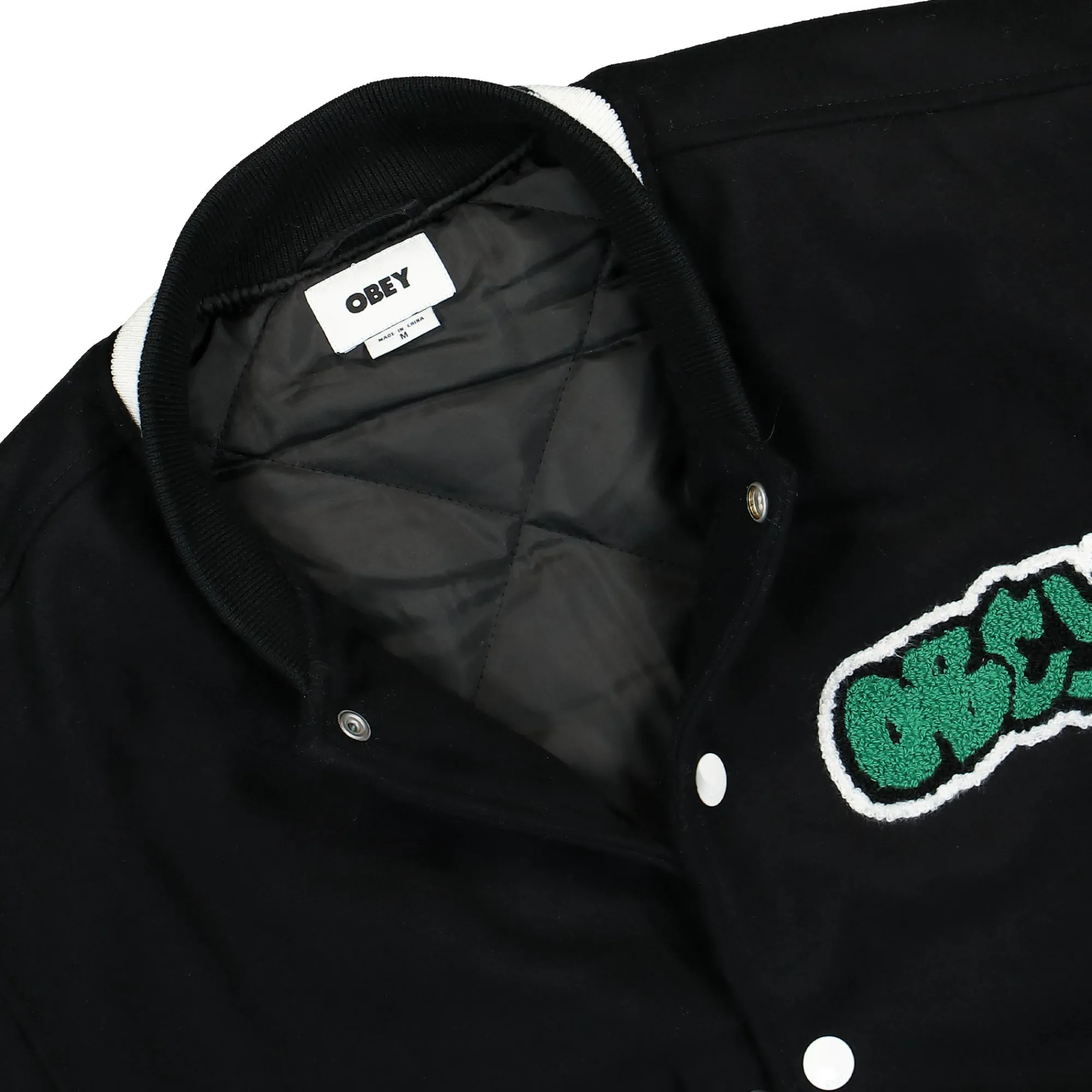 Jackets & Coats^Obey Roll Call Varsity Jacket Black