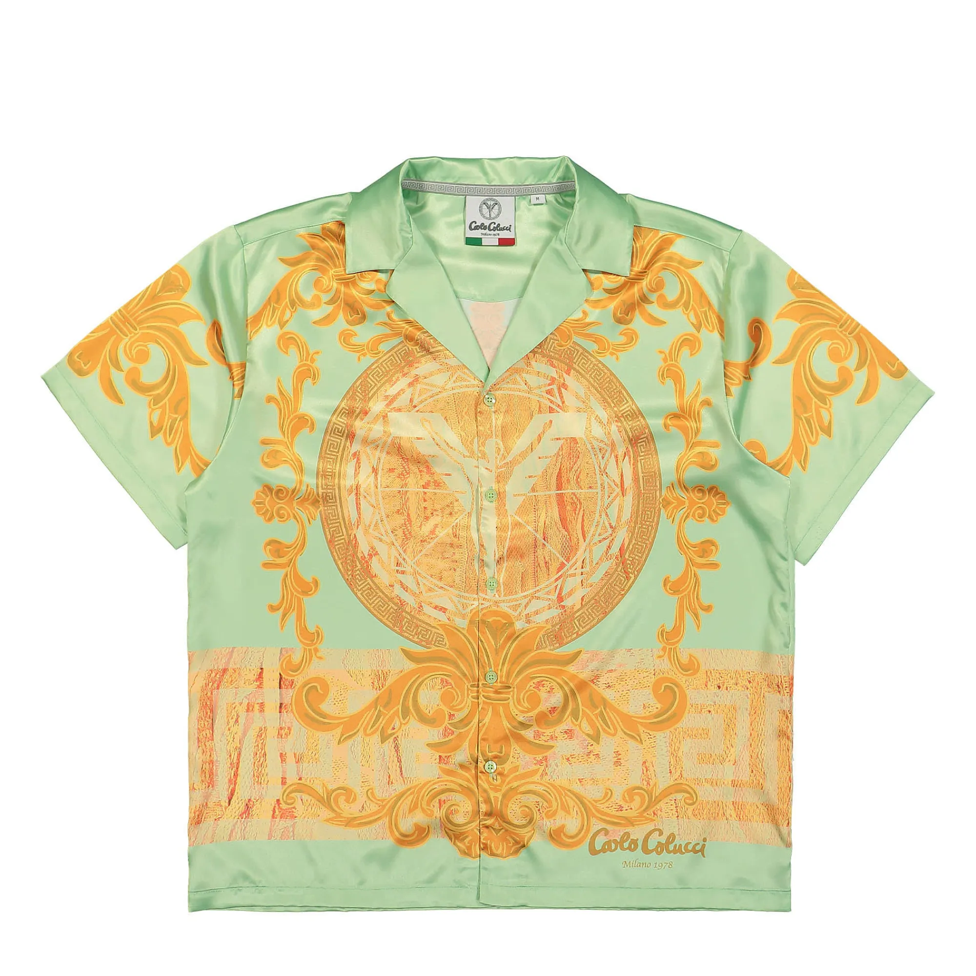 Shirts^Carlo Colucci Shirt LightGreen/Orange