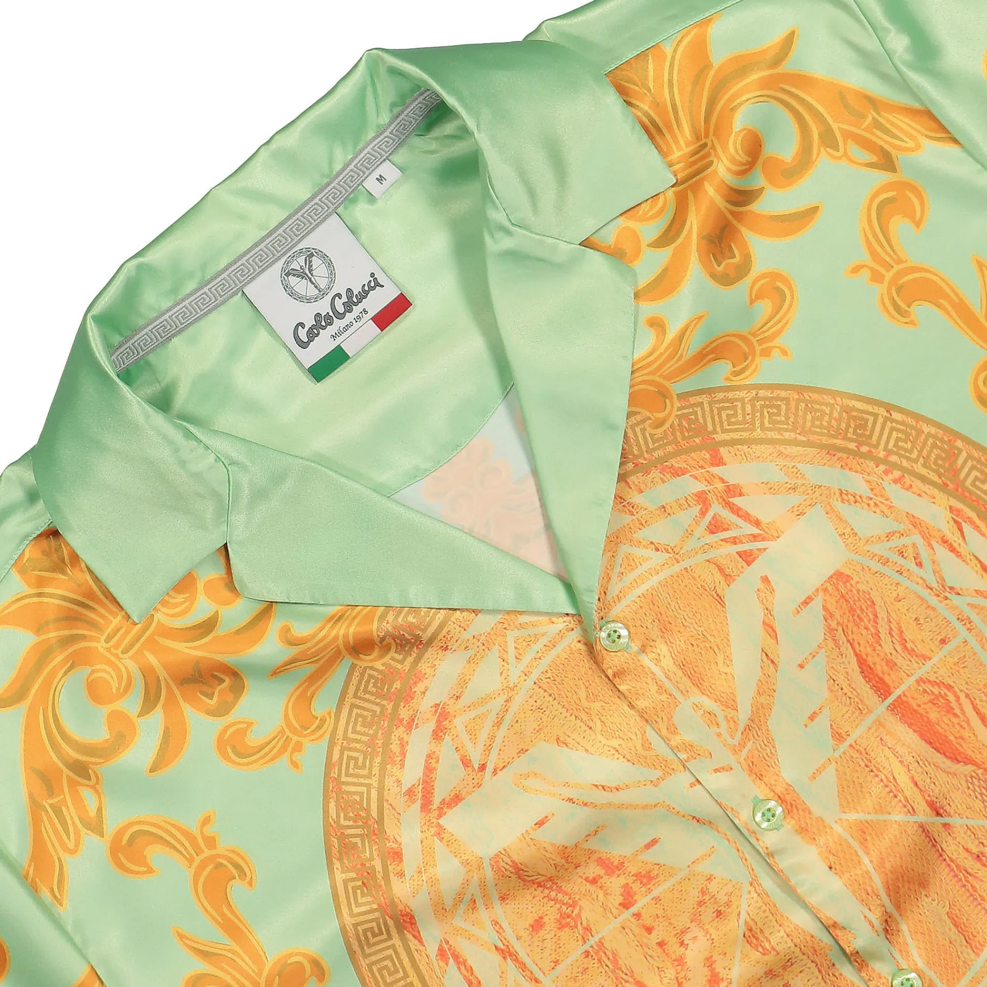 Shirts^Carlo Colucci Shirt LightGreen/Orange