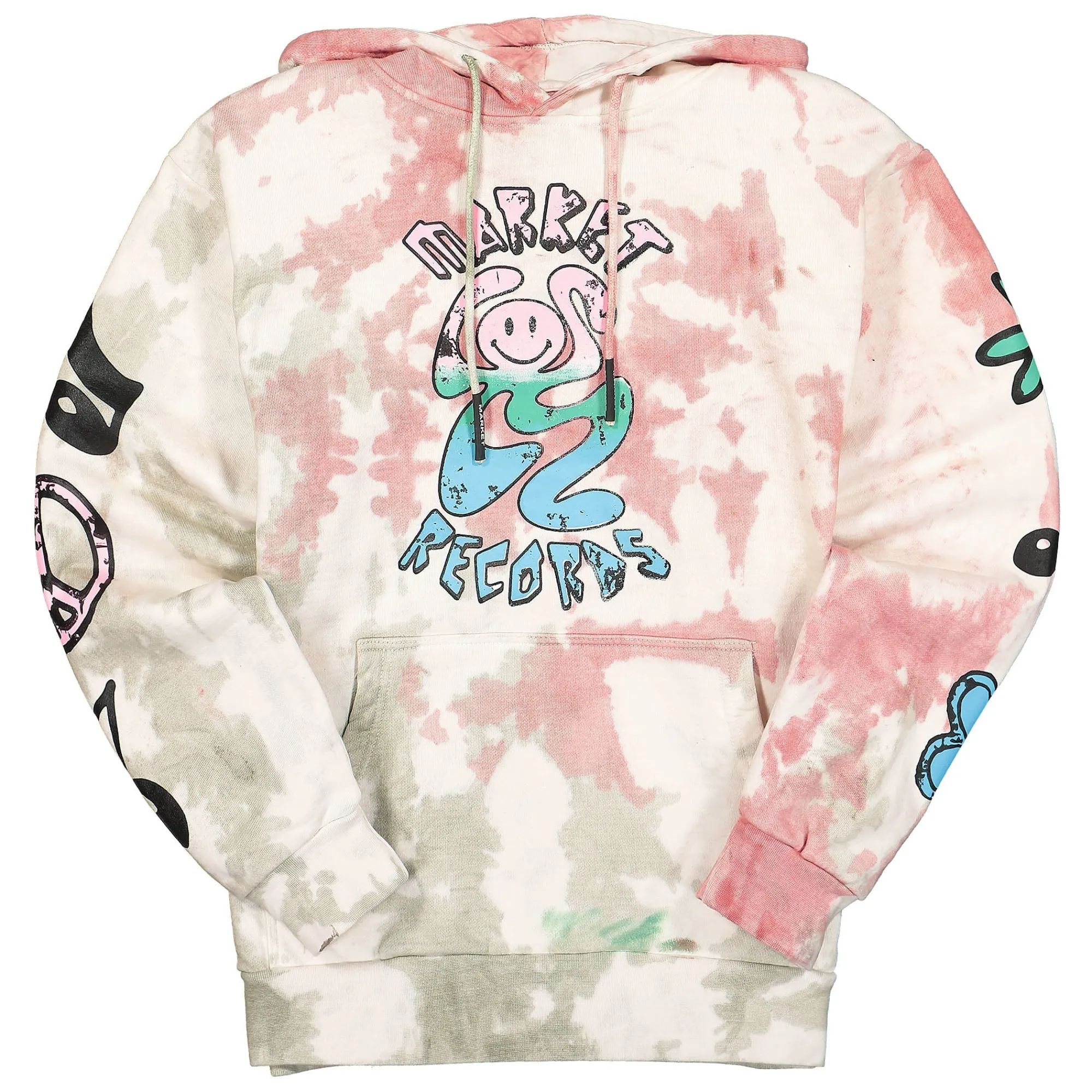 Sweatshirts & Hoodies^Market Smiley Records Angel Sigh Hoodie SandTie-Dye