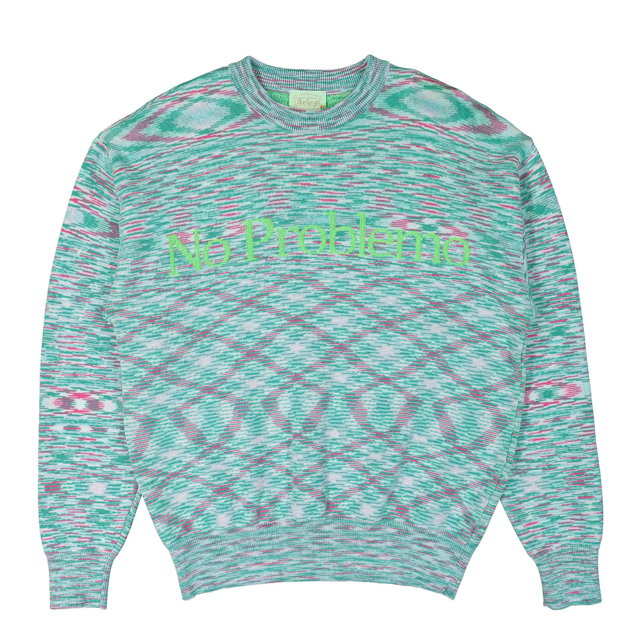 Sweatshirts & Hoodies^Aries Space Dye No Problemo Knit Aqua