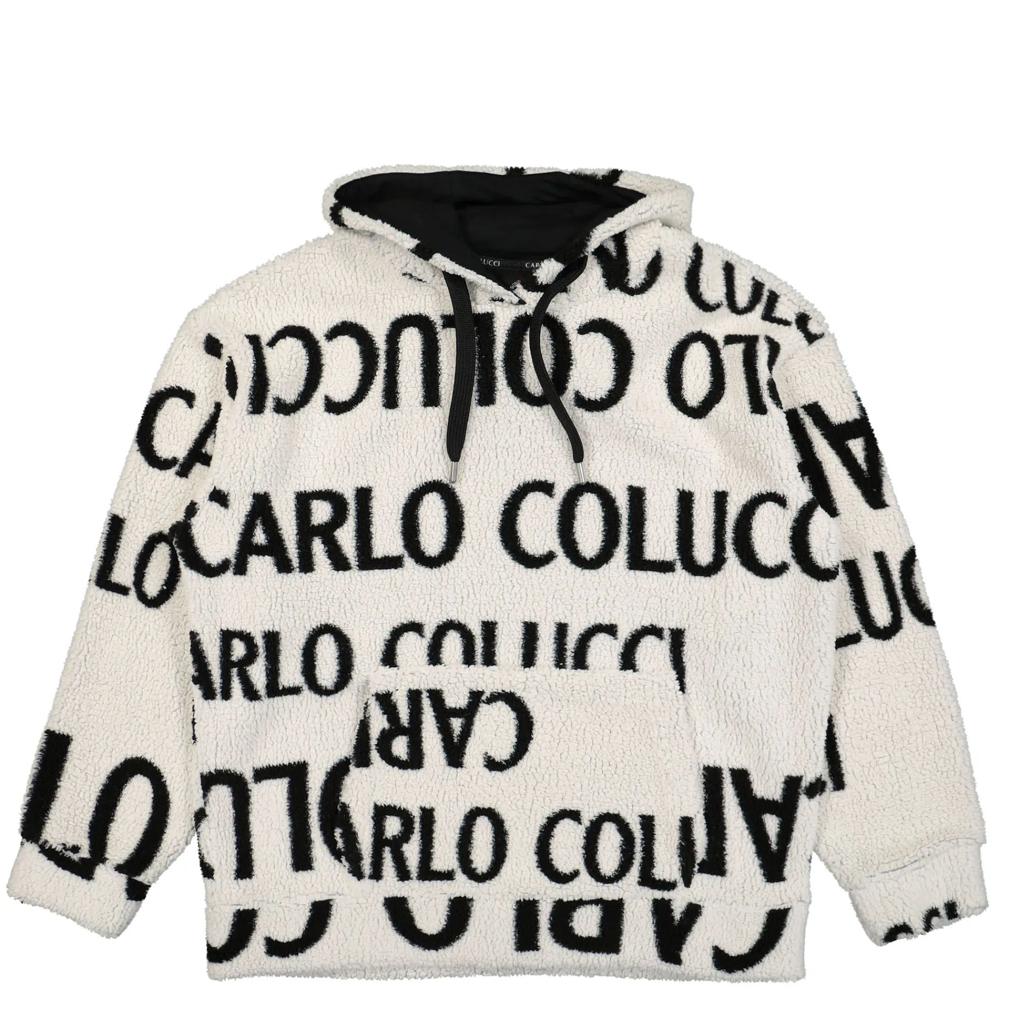 Sweatshirts & Hoodies^Carlo Colucci Teddy Hoodie White/Black