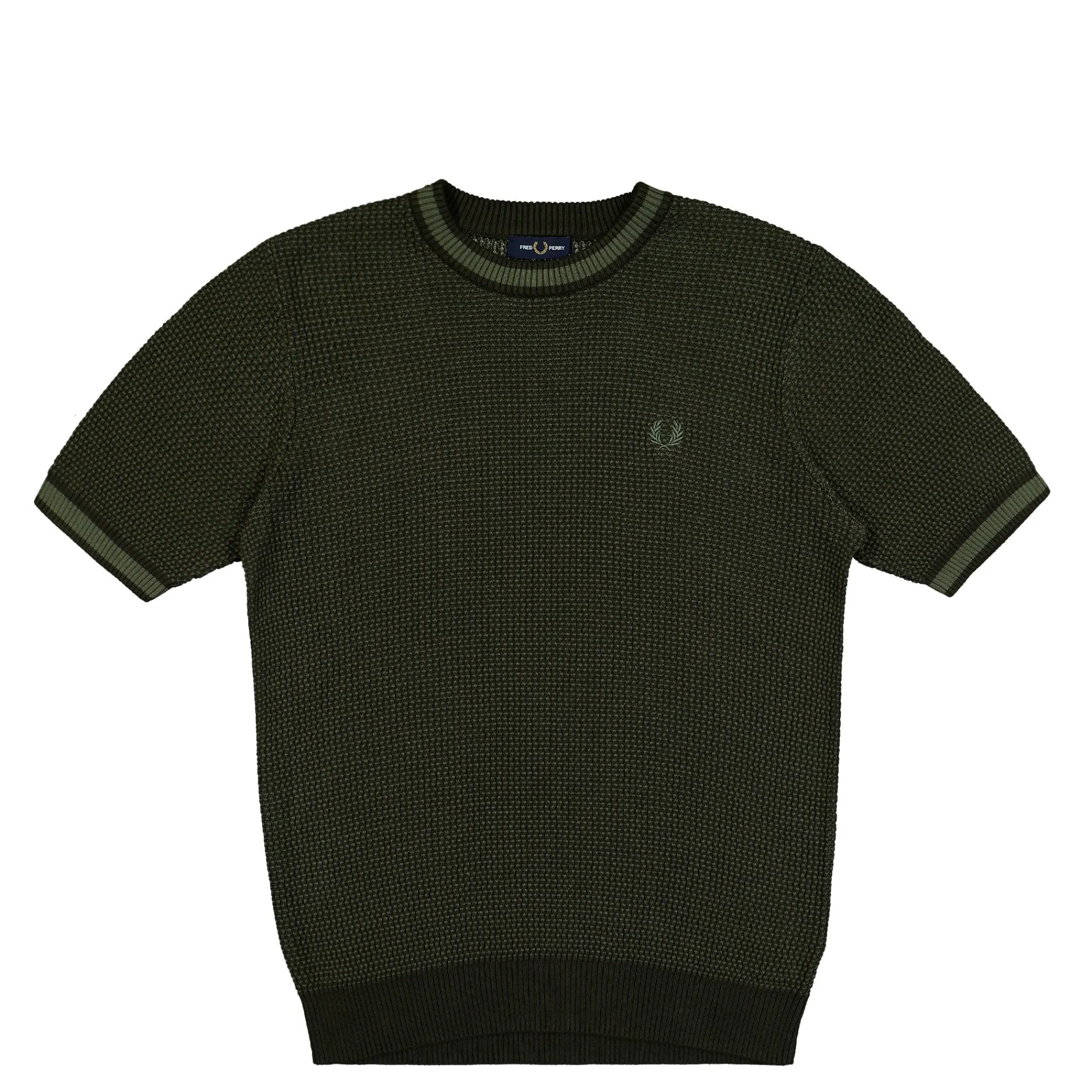 T-Shirts & Long Sleeves^Fred Perry Textured Knitted T-Shirt HuntingGreen