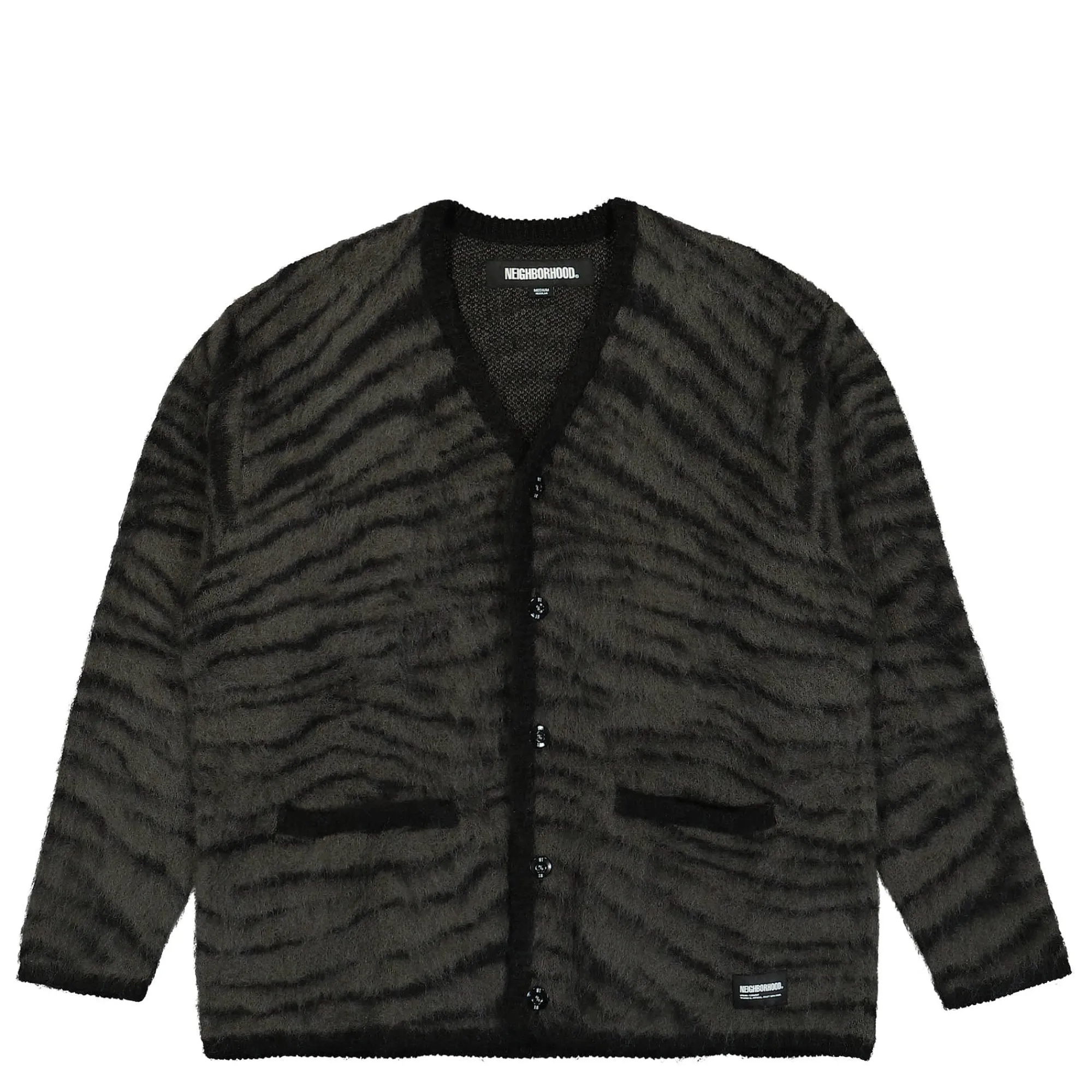 Sweatshirts & Hoodies^Neighborhood Tiger Pattern Mohair Cardigan Black