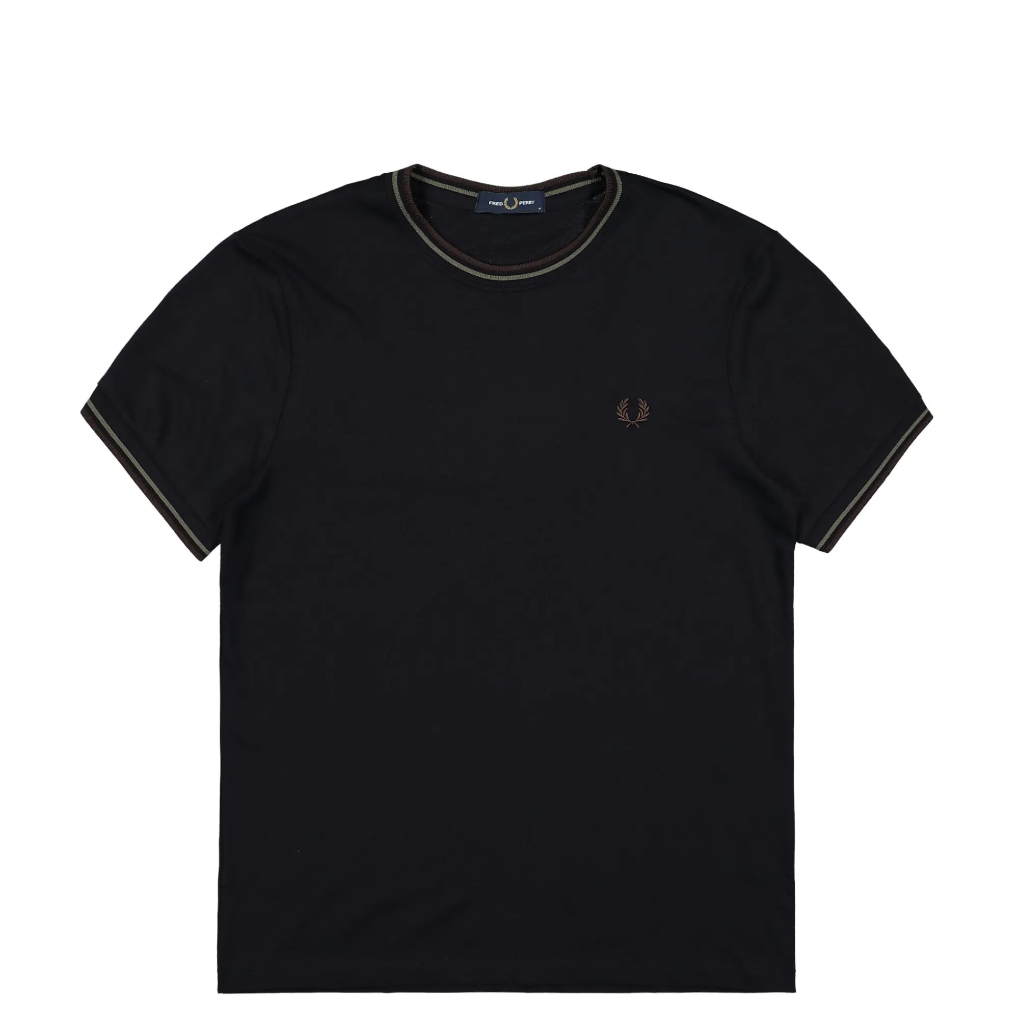 T-Shirts & Long Sleeves^Fred Perry Twin Tipped T-Shirt Navy/LaurelWreathGreen/CarringtonBrick