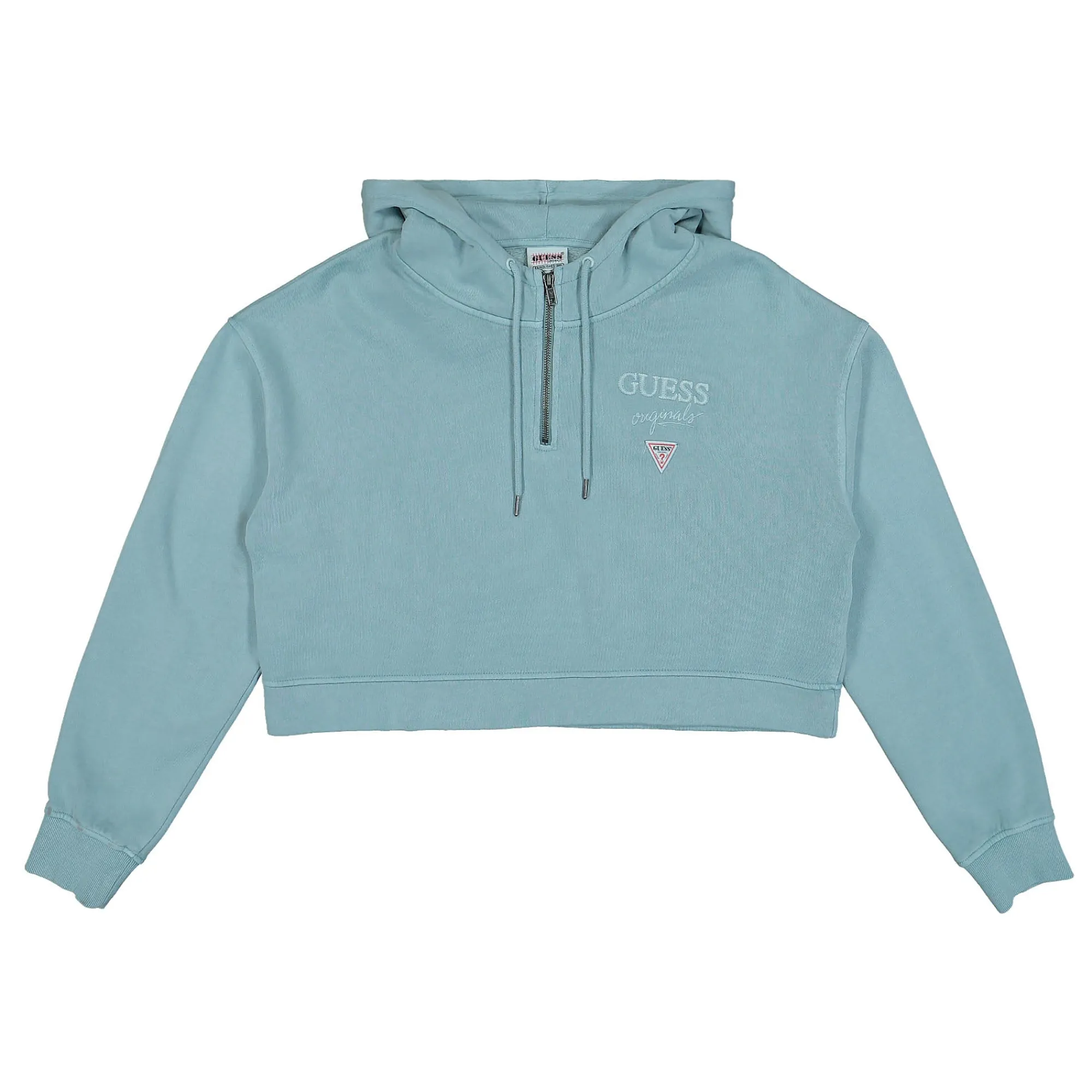 Sweatshirts & Hoodies^GUESS Originals Wmns Go Olivia Classic Logo Hoodie SoftTeal